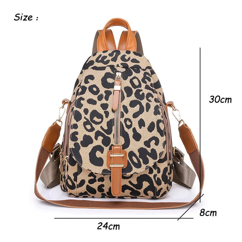 Leopard Women Backpacks Small Female Travel School Bags for Girls