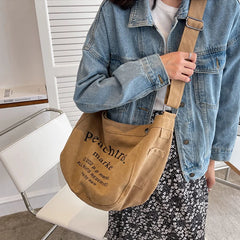 Letter Canvas Women Bag Casual Shoulder Messenger Bag Retro Alphabet
