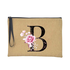 Letter Print Wallet Women Large Wrist Purses Female Clutch