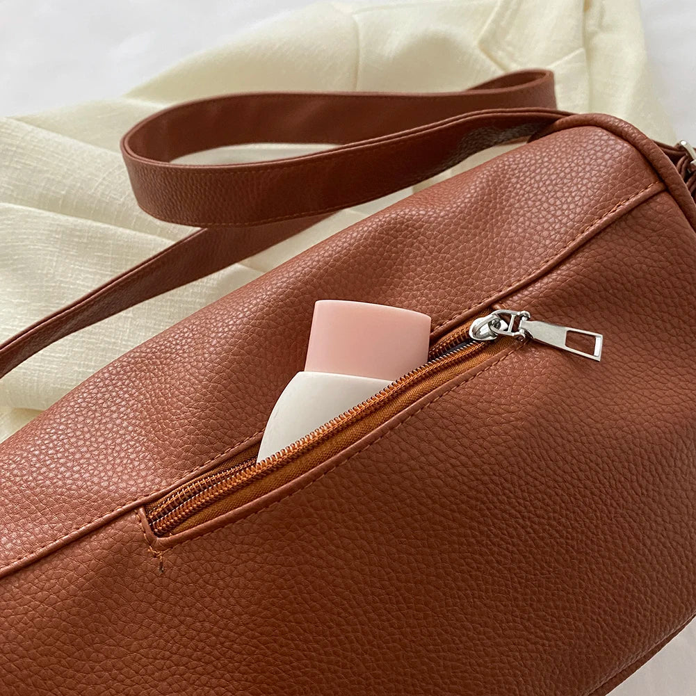 Printed Shoulder Bag Crossbody Bag PU Leather Soft Large Capacity