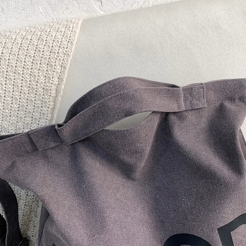 Men's Printed Canvas Shoulder Bag with Large Capacity