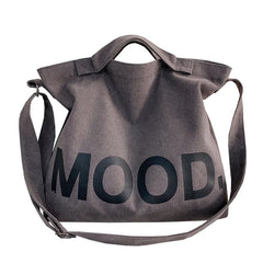 Men's Printed Canvas Shoulder Bag with Large Capacity
