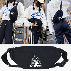 Light Bulb Print Waist Bag Chest Packs Outdoor Sports Crossbody Shoulder Bag