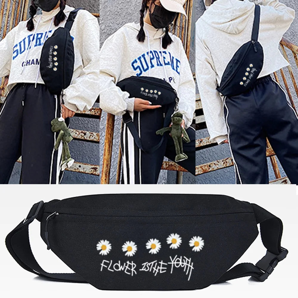 Lightning Daisy Printing Waist Bag Outdoor Sport Men Run Chest Pack