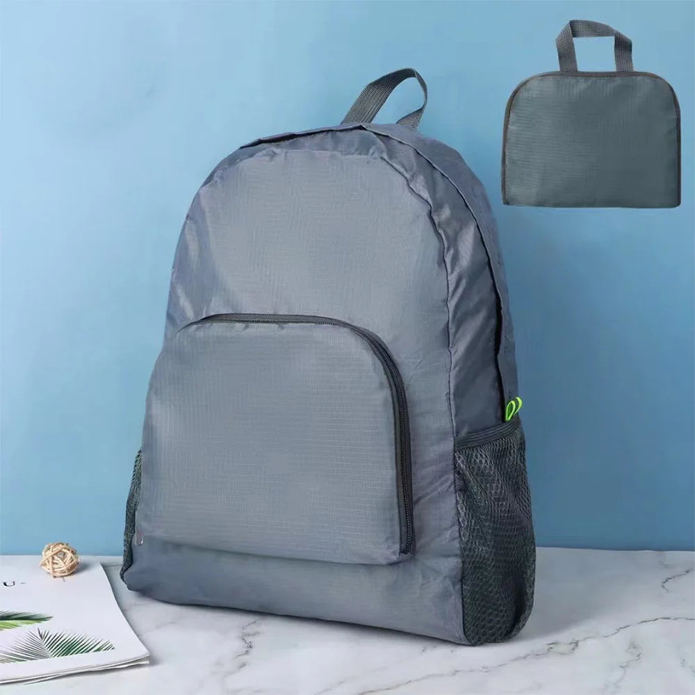 Foldable Backpack Sports Travel Hiking Bag Text Print Outdoor Pack