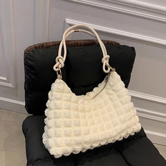 Soft Winter Tote Bag Casual Armpit Handbag for Women