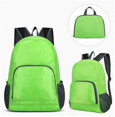 Portable Love Print Foldable Backpack Green Bag Outdoor Daypack