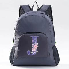 Foldable Backpack Ultralight Hiking Backpack Purple Flower Pattern