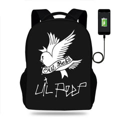 Lil Peep Backpack Hiphop 16inch School Bag For Teenagers Girls Boys