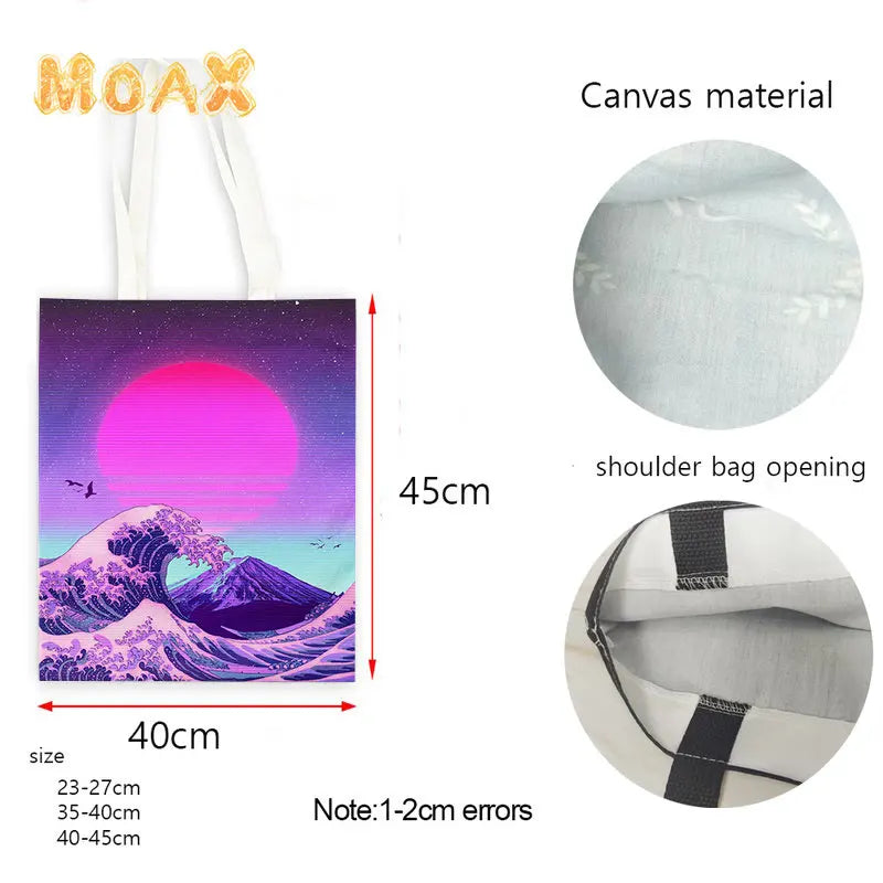 Graceful Printed Shopping Bag Women Harajuku Canvas Eco Tote Bag