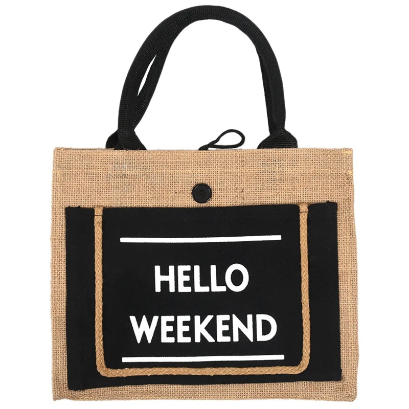 Large Capacity Linen Shoulder Bag for Women