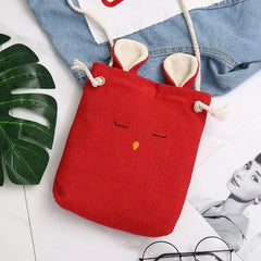 Linen Rabbit Cotton Messenger Bags for Women