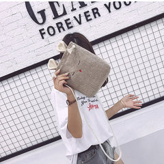 Linen Rabbit Cotton Messenger Bags for Women