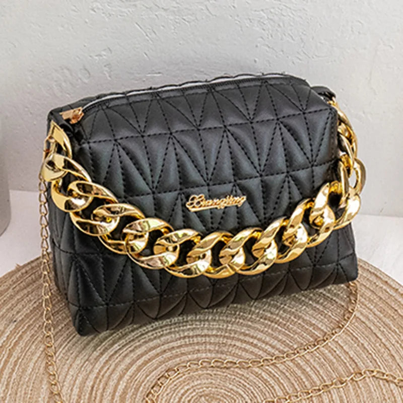 Lingge Chain Mobile Phone Bag Women Handbag