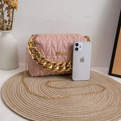 Lingge Chain Mobile Phone Bag Women Handbag