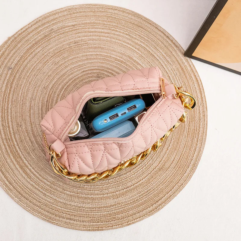 Lingge Chain Mobile Phone Bag Women Handbag
