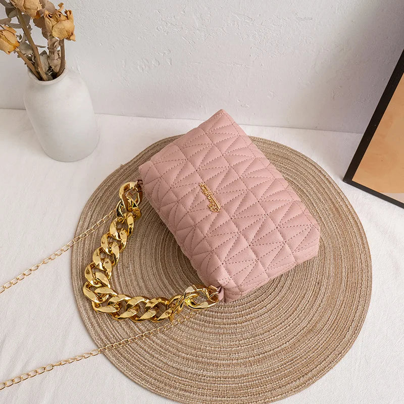 Lingge Chain Mobile Phone Bag Women Handbag