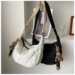 Lingge Embroidery Thread Women Shoulder Bags Large-capacity Crossbody Bags