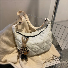 Lingge Embroidery Thread Women Shoulder Bags Large-capacity Crossbody Bags