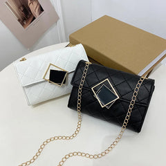 Classic Square Lock Embroidery Totes Handbag