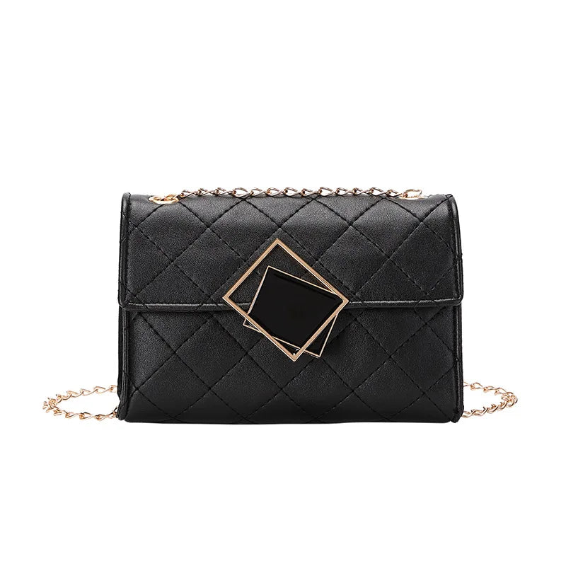 Classic Square Lock Embroidery Totes Handbag