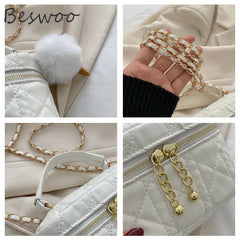 Lingge Small Handbags for Women Autumn Winter Thread Female Bag