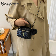 Lingge Small Handbags for Women Autumn Winter Thread Female Bag