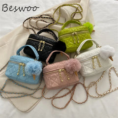 Lingge Small Handbags for Women Autumn Winter Thread Female Bag