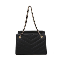 Lingge Striped Leather Shoulder Handbag Purse Satchel