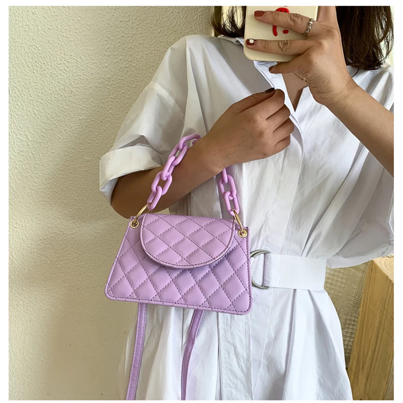 Lingge embroidery Shoulder Bag Crossbody Handbag
