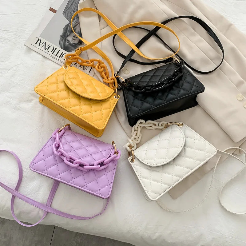 Lingge embroidery Shoulder Bag Crossbody Handbag