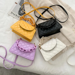 Lingge embroidery Shoulder Bag Crossbody Handbag