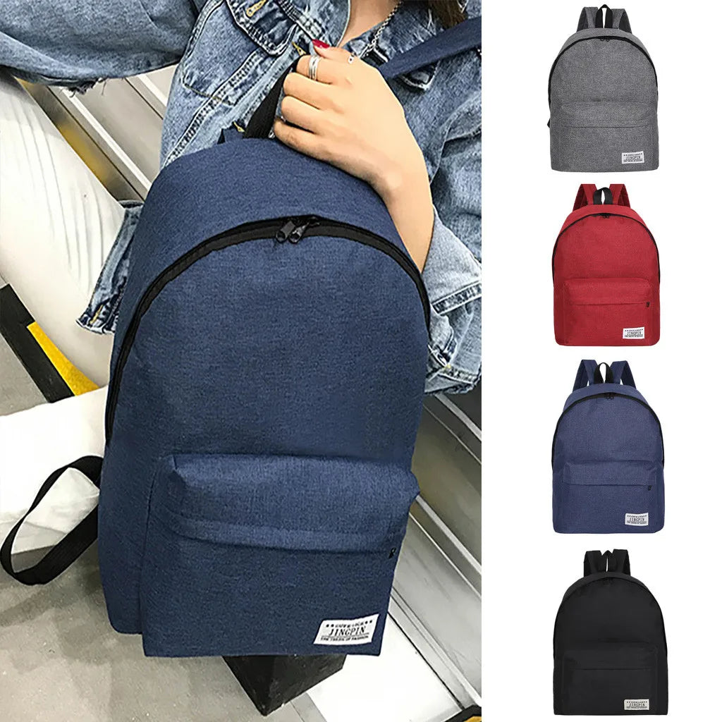 Girls Canvas Backpack College Student Travel Bag