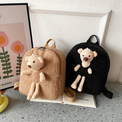 Kids Cartoon Bear Plush Backpack School Bag