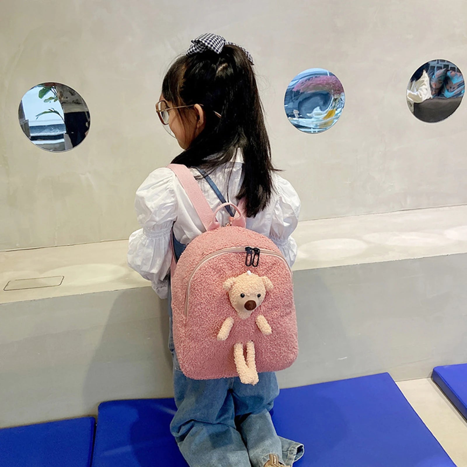 Kids Cartoon Bear Plush Backpack School Bag