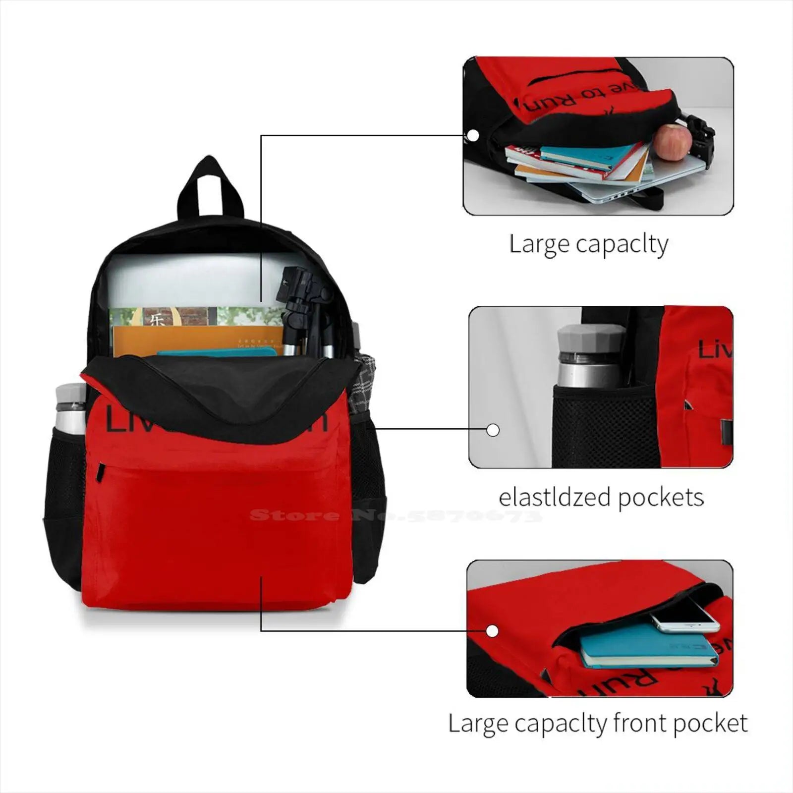Live To Run - Large Capacity Laptop Backpack