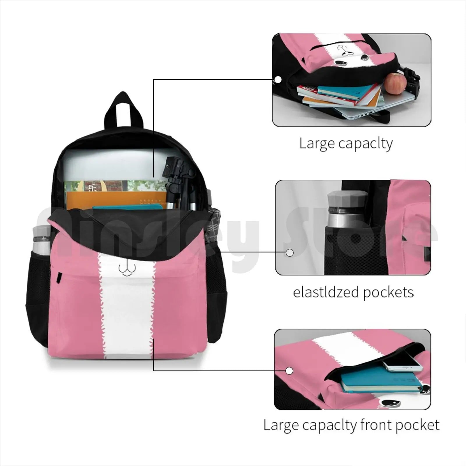 Llama Portrait #5 Outdoor Hiking Backpack Waterproof Camping Travel Pet