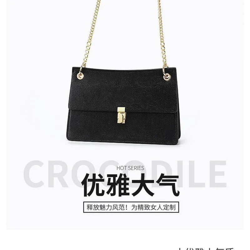 Small Square Chain Bag PU Leather Shoulder Messenger Bag