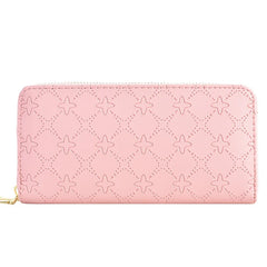 Embossed Long Wallet Women's Hand Bag Double Zipper Mobile Phone Bag