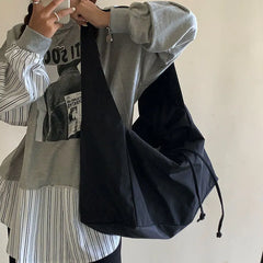 Large Capacity Nylon Shoulder Bag Purse for Women Men