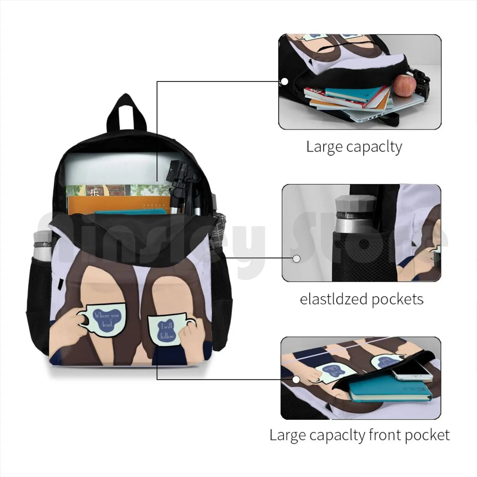 Gilmore Girls Hiking Backpack Waterproof Travel Coffee
