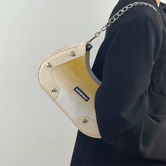 Gradient Chain Shoulder Bag Crocodile Pattern Messenger Y2k Hot Girls Underarm