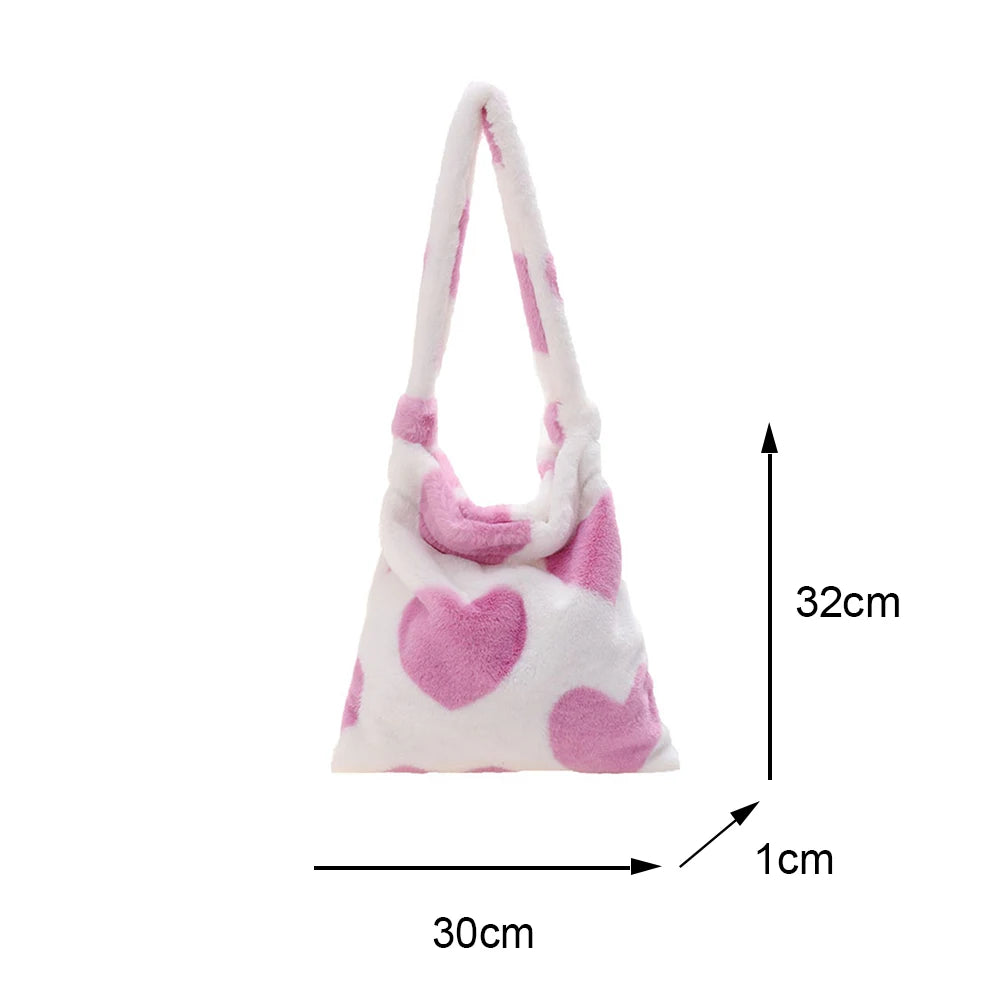 Plush Messenger Bag Shoulder Bag Women Handbag Winter Hit Tote Bags