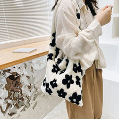 Plush Messenger Bag Shoulder Bag Women Handbag Winter Hit Tote Bags