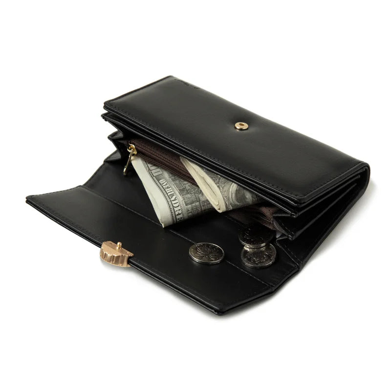 Love Step Long Women's Wallet Bowknot Buckle Embroidery Handbag