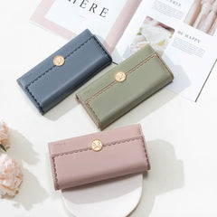 Love Step Long Women's Wallet Bowknot Buckle Embroidery Handbag