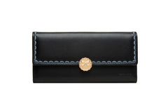 Love Step Long Women's Wallet Bowknot Buckle Embroidery Handbag