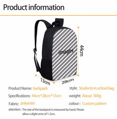 Cat Pattern School Bag Girls Youth Large Backpack Women Travel Bag