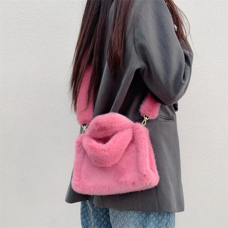 Soft Plush Crossbody Bag Women's Shoulder Purse