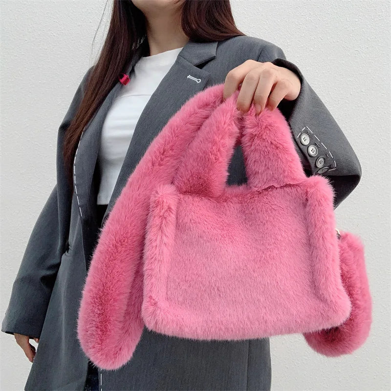 Soft Plush Crossbody Bag Women's Shoulder Purse